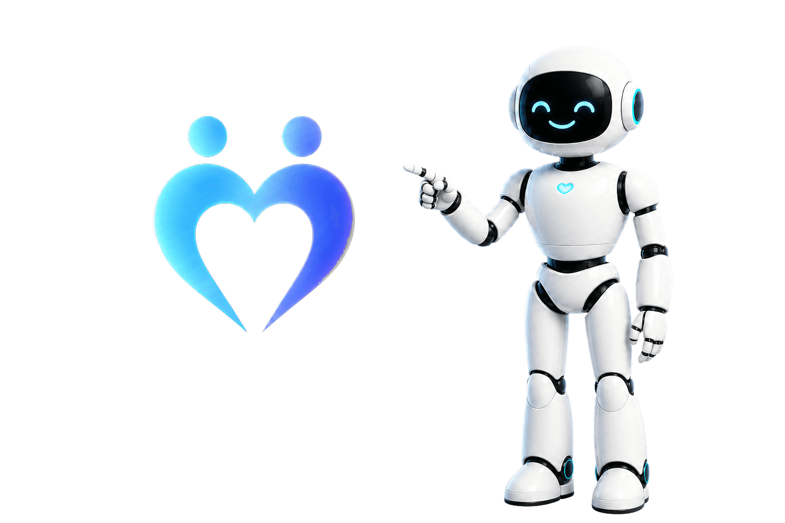 NoorLife symbol with an AI companion pointing toward it